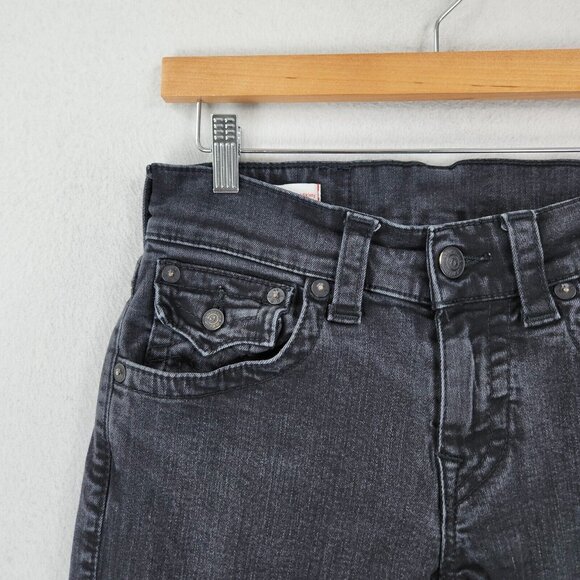 True Religion Jeans Mens 28 Black Rocco Relaxed Skinny Leg Flap Pocket Denim - Picture 2 of 13